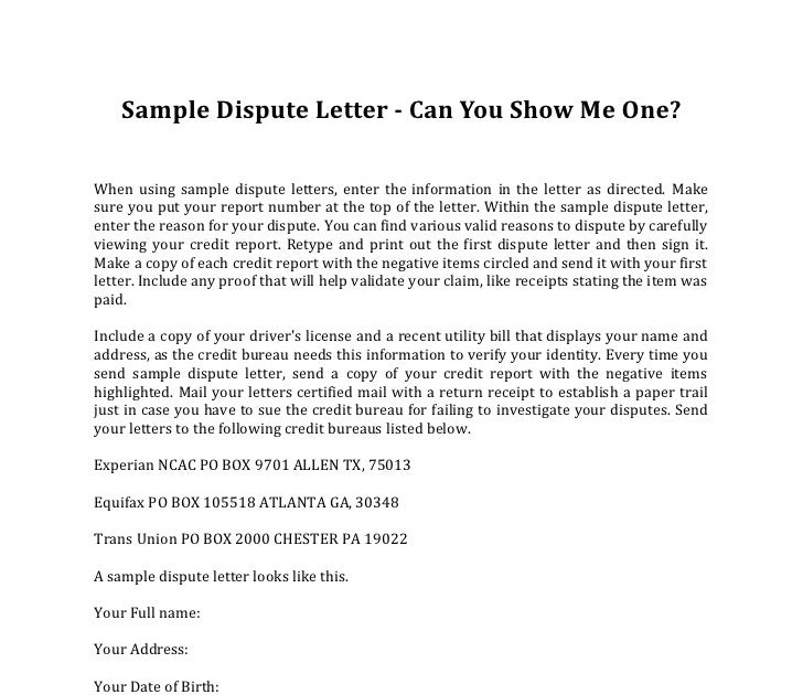 25+ Dispute Letter For Credit Report Sample