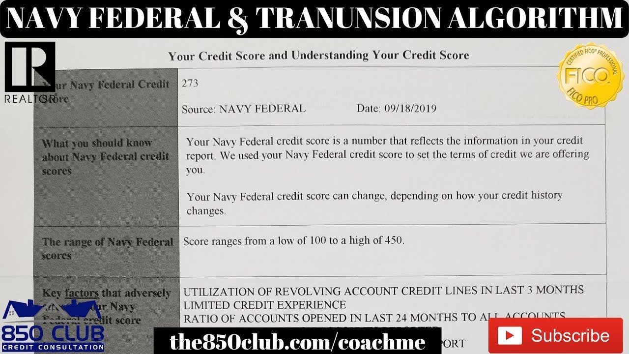 A Navy Federal Credit Union &  Transunion Credit Score Algorithm For ...