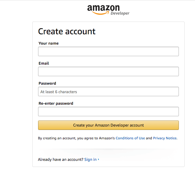 Amazon Developer Account Setup â Help Center