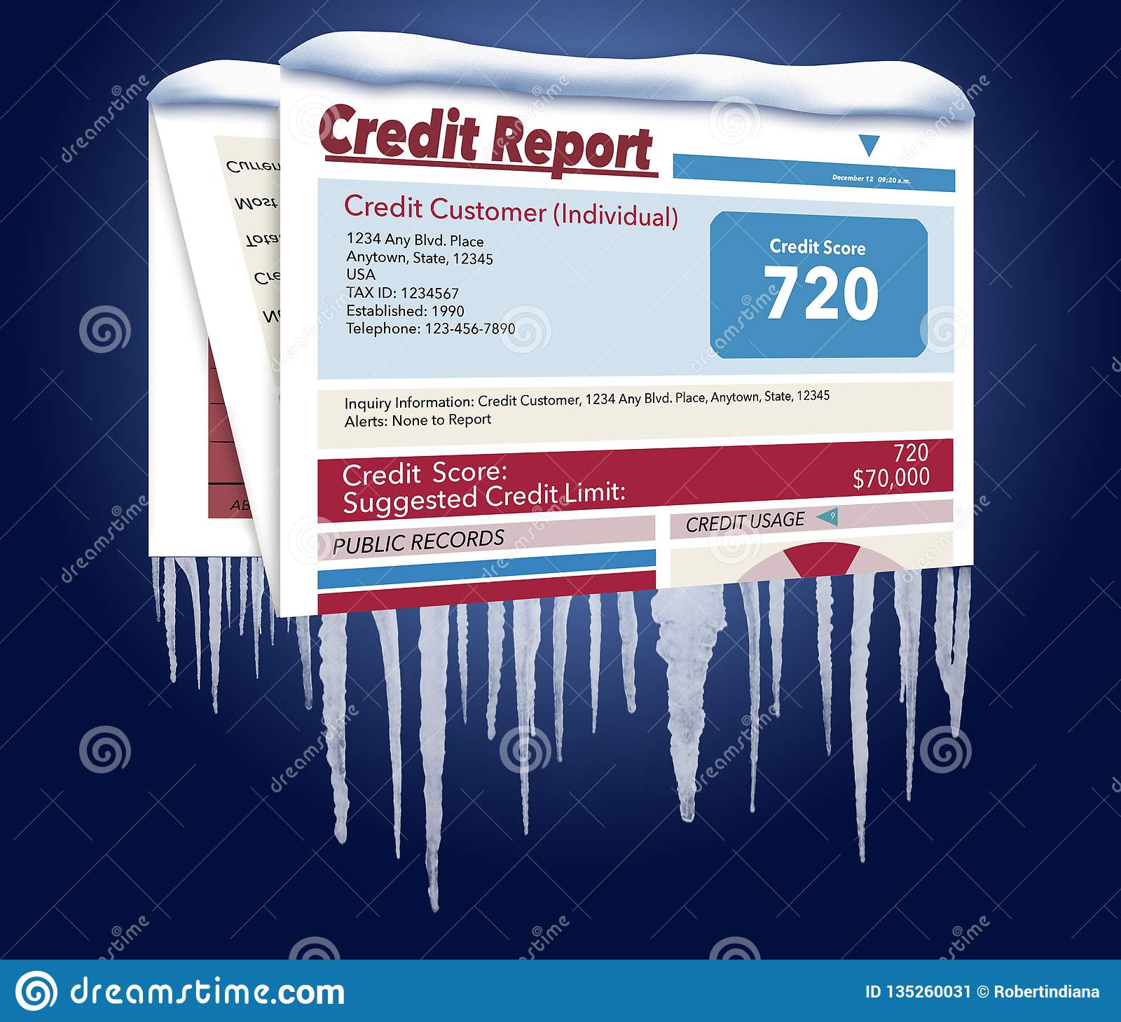 An Icy, Snow Covered Credit Report In A Snowstorm Illustrates The Idea ...