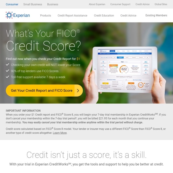 Credit Report, credit score and credit check from Experian
