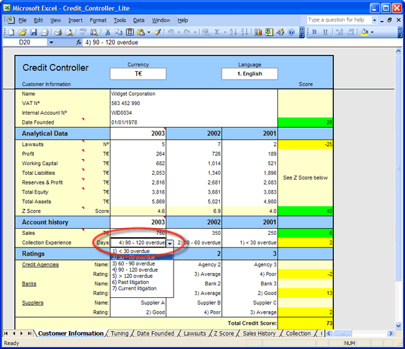 Excel Credit Control Templates for Customer Credit Reports ...