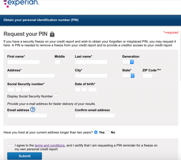 Experian Site Can Give Anyone Your Credit Freeze PIN  Krebs on Security