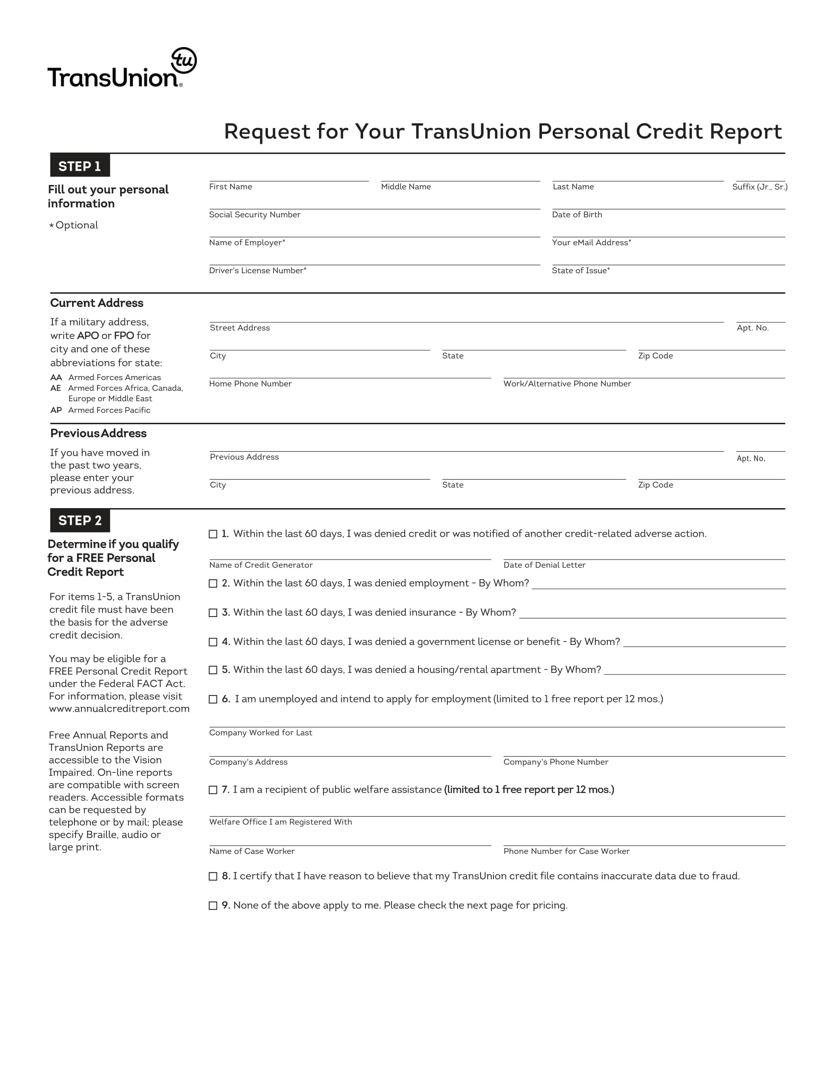 FREE 13+ Credit Report Forms in PDF