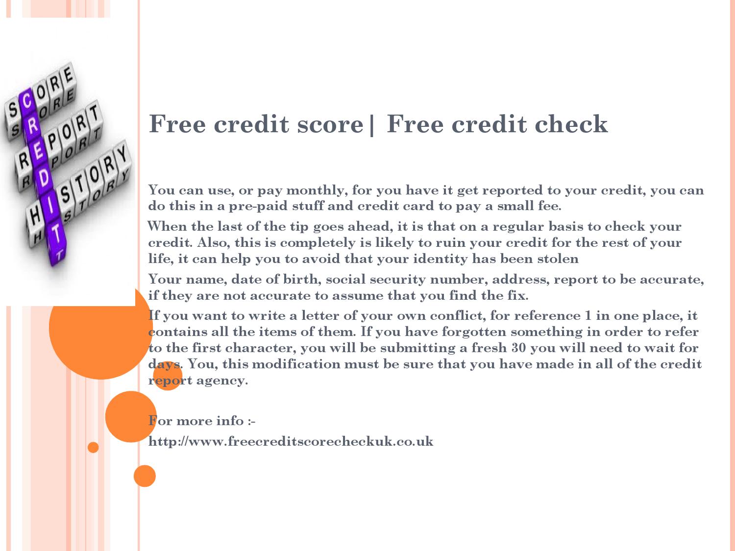 Free credit score check : www.freecreditscorecheckuk.co.uk ...