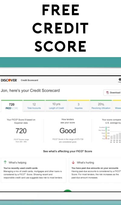 FREE Experian FICO Score Report From Discover (SSN ...