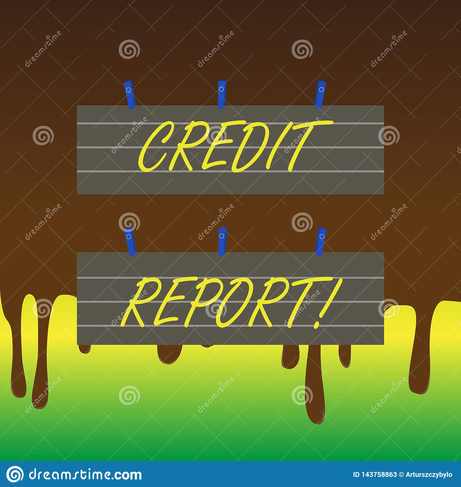 Handwriting Text Credit Report. Concept Meaning Detailed Report ...