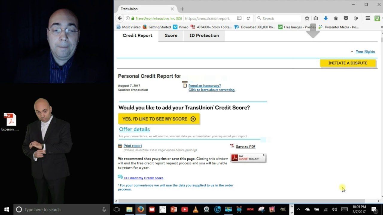 How To Order Your Free Credit Report From TransUnion Step ...