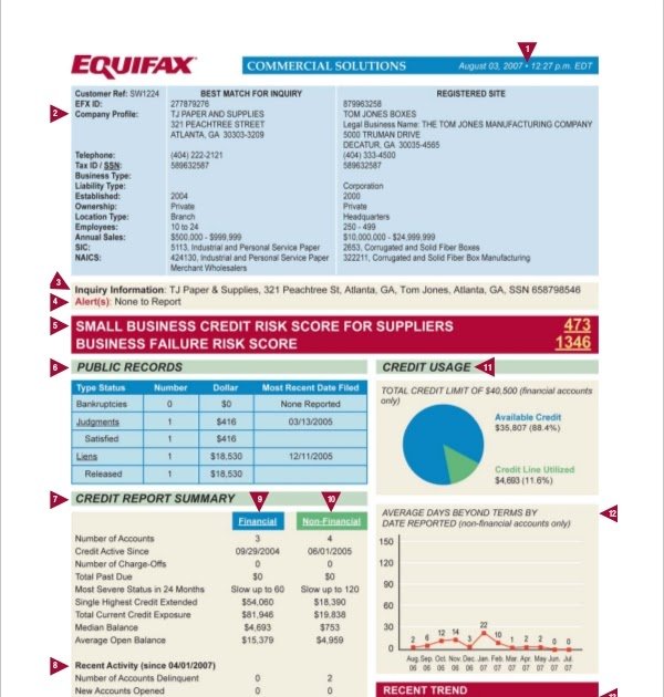 Sample Credit Report Equifax Uk