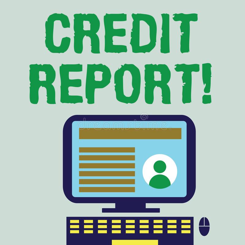 Word Writing Text Credit Report. Business Concept For Detailed Report ...
